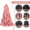 Picture of Pink French Curl Braiding Hair 16 Inch 75g/Pack Curly Crochet Hair 8 Packs Synthetic French Curly Braiding Hair French Curl Crochet Hair for Black Women Hair Extensions (16inch,8 pack,MP2)