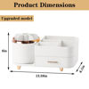 Picture of Rotating Makeup Organizer for Vanity with Brush Holder and Drawer, Cosmetic Makeup Storage, Large Spinning Makeup Skincare Organizer, Countertop Makeup Perfume Organizer, Lotions Display Case (White)