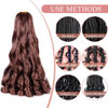 Picture of French Curl Braiding Hair 16 Inch Curly Braiding Hair Pre Stretched 75g/pack 33# French Curl Crochet Braids Synthetic Bouncy Braiding Hair Curly Ends for Women Hair Extensions (16inch,8 packs,33#)