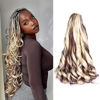 Picture of French Curly Braiding Hair 16 Inch P33/613 French Curl Braiding Hair 8 Packs 75g/pack Curly Braiding Hair French Curl Crochet Hair Pre Stretched for Black Women Hair Extensions (16inch,8 pack,P33/613)