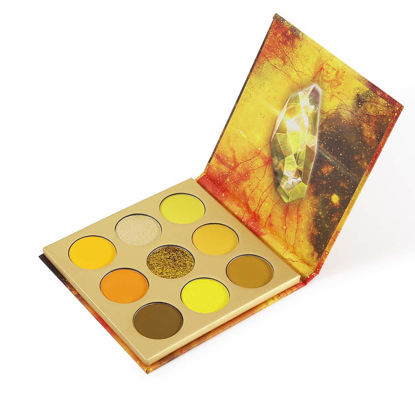 Picture of docolor Eyeshadow Palette 9 Colors Yellow Eyeshadow Gemstone Shadow Palette Highly Pigmented Mattes Shimmers Naked Smokey Glitter Cream Colorful Powder Blendable Long Lasting Waterproof Makeup Palette