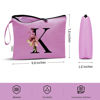 Picture of Vavabox A-Z Personalized Makeup Bag,Birthday Gifts for Women Mom,Gifts for Best Friend,Bride Bridesmaid Cosmetic bag (K, Purple)