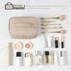 Picture of KITENROM Nature Makeup Bag,Premium Travel Makeup Organizer, Ideal Cosmetic Brush Bags Case for Women (Light Khaki)