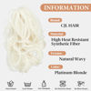 Picture of CJL HAIR Claw Clip Short Ponytail Hair Extensions DIY Bendable Metals Messy Bun Hair Piece for Wonen Wavy Curly Synthetic Fake Hairpieces Platinum Blonde