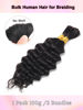 Picture of 20Inch 100 Percent Human Braiding Hair For Boho Braids Deep Wave Bulk Human Hair Bundles For Braiding Curly Micro Braiding Hair Human Hair Wet And Wavy YNiSew