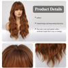 Picture of HAIRCUBE Ombre Auburn Wig with Bangs Long Curly Wig with Bangs orange wig Natural Appearance Heat-Resistant Synthetic Wig Suitable for Fashionable Women