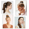 Picture of Hair Ties Silk Satin Scrunchies - Small Mini Thin Elestics Ponytail Holder Hair Bands Skinny Scrunchy For Thick Curl Hair No Crease Hair Ties Soft Accessories No Hurt Your Hair for Women and Girls (White Leopard Black)