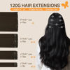 Picture of DOORES Clip in Hair Extensions Real Human Hair, Dark Brown 12 Inch 7pcs 80g, Remy Hair Extensions Clip in Human Hair Extensions For Women Clip in Natural Hair Extensions Silky Straight