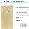 Picture of DOORES Clip in Hair Extensions Bleach Blonde 120g 7pcs 14 Inch Real Human Hair Extensions Clip in Straight Natural Hair Clip in Remy Extensions