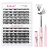 Picture of FADLASH DIY Lash Extension Kit Individual Lashes Cluster D Curl Eyelash Extension Kit with Lash Bond and Seal and Lash Applicator Tool for Self Application at Home (30D+40D-0.07D-8-16MIX KIT)