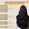 Picture of DOORES Hair Extensions Clip in Human Hair Balayage Ash Blonde Highlighted Platinum Blonde 120g 7pcs 16 Inch Clip in Human Hair Extensions Remy Natural Human Hair Extensions