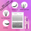 Picture of FADLASH DIY Lash Extension Kit Individual Lashes Cluster D Curl Eyelash Extension Kit with Lash Bond and Seal and Lash Applicator Tool for Self Application at Home (10D+20D-0.07D-8-16MIX KIT)
