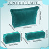 Picture of Huhumy 3 Pcs Makeup Bag Set Corduroy Cosmetic Pouch for Women Aesthetic Smile Travel Toiletry Bag Cute Purse Pouch Pencil Case Makeup Brushes Storage Organizer with Zipper(Dark Green,Solid Style)