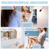 Picture of 2Pcs Checkered Makeup Bag for Women Girls Pencil Pouch Travel Small Cosmetic Bag Set Cute Makeup Pouch Purse Pencil Case Pencil Bag Zippered Toiletry Bag Organizer Preppy Trendy Storage Bag(Blue)