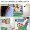 Picture of ZLFSRQ 3Pcs Checkered Makeup Bag for Women Large Cosmetic Bag Set Travel Toiletry Bag Makeup Pouch Bag for Purse Green Zipper Storage Bag Organizer Cute Small Aesthetic Girls Car Essentials Bag