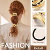 Picture of 3PCS Gold Hair Ties, Metal Hair Ties for Thick Hair, Gold Hair Accessories Stretchy and Non-Damage Ponytail Holders, Elegant Durable Geometric Design 3 Styles in Box Valentine's Day Gifts Holiday