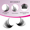 Picture of Individual Lashes 120pcs D Curl Lash Clusters Mixed Length Individual Lash Extensions Cluster Lashes DIY Lash Extension Supplies Eyelash Clusters (F1-0.07D, 10-16mm)