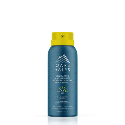 Picture of Oars + Alps Hydrating SPF 50 Sunscreen Spray, Infused with Vitamin C and Antioxidants, Water and Sweat Resistant, TSA Friendly, 1.87 Oz