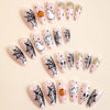 Picture of Halloween Press on Nails Almond Medium Fake Nails Pumpkin Moon Ghost Designs False Nails Glossy Full Cover Acrylic Nails for Women 24 Pcs