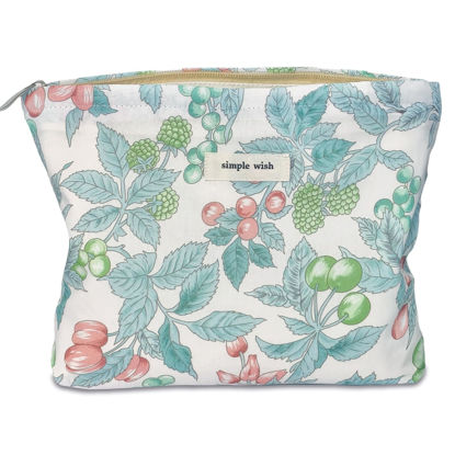 Picture of STARDW Aesthetic Floral Makeup Bag Cosmetic Bags for Women, Cute Small Makeup Bag for Purse,Travel Toiletry Bag Skincare Bag,Makeup Bag Organizer Zipper Makeup Pouch
