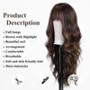 Picture of HAIRCUBE Brown Wig with Bangs for Women Brown and Blonde Long Wavy Hair Wig Wig Curly Wavy Synthetic Wigs for Girls Daily Party Use