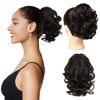 Picture of REECHO Ponytail Extension, 9" Short Curly Wavy Claw Clip Pony tails Hair Extensions HP001 Hairpieces for Women - Black Brown