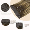 Picture of GOO GOO Wire Hair Extensions Human Hair, 4/27/4 Chocolate Brown with Caramel Blonde Balayage 16inch 125g, Invisible Wire Hair Extensions with Transparent, Seamless Fish Line Hairpiece