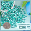 Picture of 1200PCS 6mm Resin Rhinestones in Bulk (Lake Blue/Aquamarine), Bedazzling Flatback Crystals for Crafts DIY Nail Decoration, Gems Charms for Tumbler Shoes Clothing Fabric with Pickup Pen and Tweezers