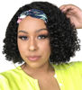 Picture of XSY Headband Wig Human Hair Headband Half Wigs Human Hair 10A Brazilian Glueless Human Hair Wigs None Lace Front Wigs Deep Wave 150% Density Natural Color 12 Inch