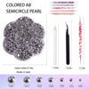 Picture of Face Gems White Rhinestones, 5606PCS Nail Art Flat Back Half Round Pearl Crafts, and DIY Projects - Perfect for Home DIY Nails Body Face Craft and Salon Use.(Silver)…
