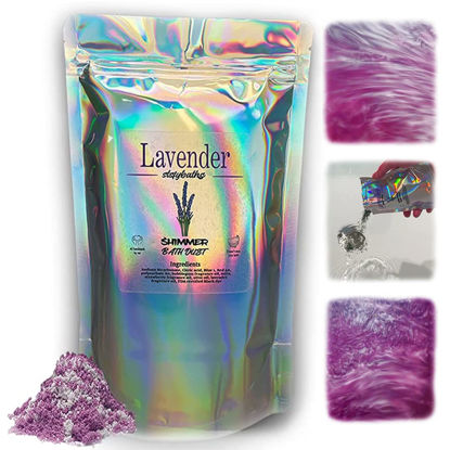 Picture of Stsfybaths Purple Lavender Shimmer Bath Bomb in A Bag - Handmade Scented Bath Bombs for Women,Kids and Men - Bulk Bathbomb Fizzies Perfect for Boys and Girls All Ages (Large, Purple)