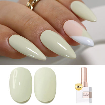 Picture of Double Rhythm 15ML Gel Polish Jelly Sheer Pastel Light Milky Color 1 PC 0.53 OZ Bottle UV Nail Polish Art Salon at Home for Women (Gray White-B-A1387)