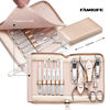 Picture of FAMILIFE Gifts for Women, Manicure Set Professional Manicure Kit 11 in 1 Nail Kit Nail Clippers Tools Stainless Steel with Rose Gold Leather Case Travel Sets