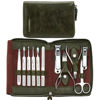 Picture of FAMILIFE Manicure Set, Professional Manicure Kit Nail Clippers Set 11 in 1 Stainless Steel Nail Pedicure Tools Kit Grooming Tool with Portable Green Leather Travel Case Luxury Gifts for Women and Men