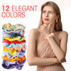 Picture of Tatuo 24 Pieces Scrunchies Rainbow Hair Scrunchies Elastic Hair Bands Scrunchy Colorful Hair Ties Ropes for Women Girls Gymnastics Birthday Party Favors, Large (Bright Colors)