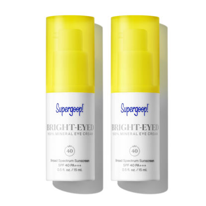 Picture of Supergoop! Bright-Eyed 100% Mineral Eye Cream - 0.5 fl oz, Pack of 2 - SPF 40 PA+++ Hydrating & Illuminating Mineral Sunscreen - Under Eye Cream for Dark Circles & Puffiness - Revives Tired Eyes