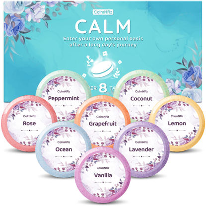 Picture of CalmNFiz Shower Steamers 8 Scents - Shower & Bath Bombs with Organic & Natural Fragrances for Teens and Adults - Birthday, Christmas Day Gift for Women Who Have Everything（Green）