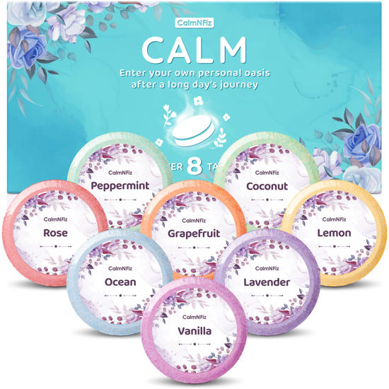 Picture of CalmNFiz Shower Steamers 8 Scents - Shower & Bath Bombs with Organic & Natural Fragrances for Teens and Adults - Birthday, Christmas Day Gift for Women Who Have Everything（Green）