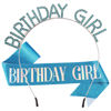 Picture of AOPRIE Birthday Crown for Women with Sash Blue Birthday Tiara for Women Birthday Girl Headband Princess Crown Rhinestone Happy Birthday Accessories