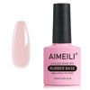 Picture of AIMEILI Hema Free Rubber Base Gel For Nails, Soak Off U V LED Clear Sheer Gel Nail Polish, 4 in 1 Nail Strengthen/Enhance/Base Coat/Color Gel Polish - (452) 10ml