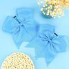 Picture of Large Cheer Bows for Cheerleaders Hair Bows for Girls Softball Hair Bows Teen Girls College Sports Elastic Ponytail Holder School Cheerleading Hair Accessories 8 Inch Bows for Girls 2 Pcs Light Blue