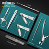 Picture of MR.GREEN Manicure Sets Pedicure Kits Stainless Steel Nail Clipper Personal Care Tools with PU Leather Case (Green)