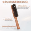 Picture of BRUSHZOO Boar Bristle Brush for Men's Fine to Normal Hair - Beech Handle Hairbrush for Hair & Beard Grooming