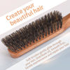 Picture of BRUSHZOO Boar Bristle Brush for Men's Fine to Normal Hair - Beech Handle Hairbrush for Hair & Beard Grooming