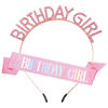 Picture of Birthday Sash Birthday Crown for Women, Birthday Girl Sash, Birthday Girl Crown, Glitter Pink Birthday Sash and Crown Rhinestone Headband Set, Happy Birthday Girl Princess Tiara Sash Accessories