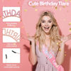 Picture of Birthday Sash Birthday Crown for Women, Birthday Girl Sash, Birthday Girl Crown, Glitter Pink Birthday Sash and Crown Rhinestone Headband Set, Happy Birthday Girl Princess Tiara Sash Accessories