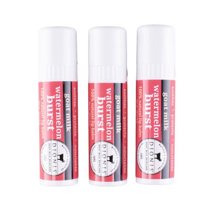 Picture of Dionis Goat Milk Skincare Watermelon Holiday Lip Balm Gift Set - Beeswax, Shea Butter & Coconut Oil Lip Care Products Made in The USA - Cruelty Free Lip Moisturizer for Chapped Lips, 0.28oz 3 Pack