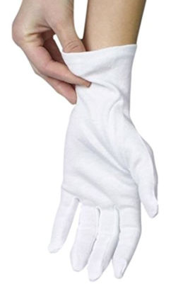 Picture of ANSMIO 12 Pairs Cotton Gloves, White Gloves for Dry Hands, Cotton Gloves for Sleeping, Moisturizing Night Gloves, White Gloves 100% Cotton, Size S (12 Pairs)