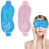 Picture of 2Pack Cold Cooling Eye Mask, Reusable Gel Eye Mask Hot/Cold Therapy Gel Bead Eye Mask with Plush Backing for Headache/Puffiness/Migraine/Stress Relief/Skin Care/Dry Eyes(Blue+Pink)