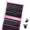 Picture of FADLASH Cluster Lashes D Curl Wispy Individual Lashes DIY Eyelash Extension Natural Look Reusable Fluffy Cluster Eyelash Extensions Self Application At Home (80D+100D-0.07D-12-18MIX)